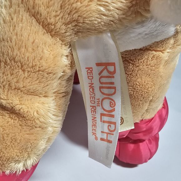 Dandee Clarice Plush Rudolph Red Nose Reindeer Pink Scarf Christmas Toy 13" - Picture 8 of 12